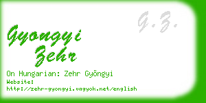 gyongyi zehr business card